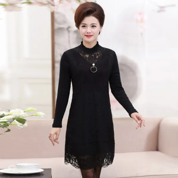  쟈스민 여성 겨울 기모 원피스 롱원피스 기본 캐쥬얼