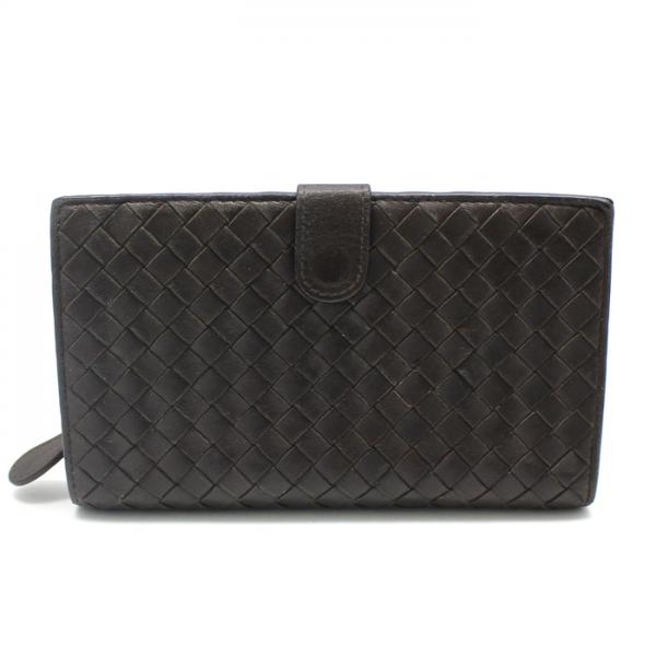  위드럭스 보테가베네타 114074 다크 브라운 위빙 매쉬 장지갑
