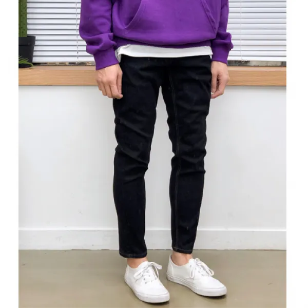 장롱 밴딩 스판 융털 남자 겨울 청바지