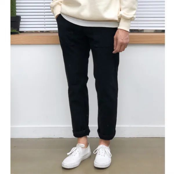 장롱 남자 기모 포켓 겨울 면바지