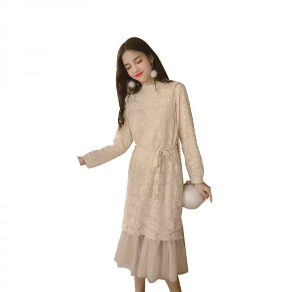  쟈스민 여성 겨울 기모 원피스 롱원피스 기본 캐쥬얼