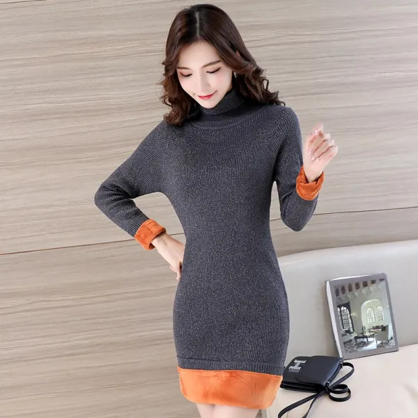  쟈스민 여성 겨울 기모 원피스 롱원피스 기본 캐쥬얼 00316