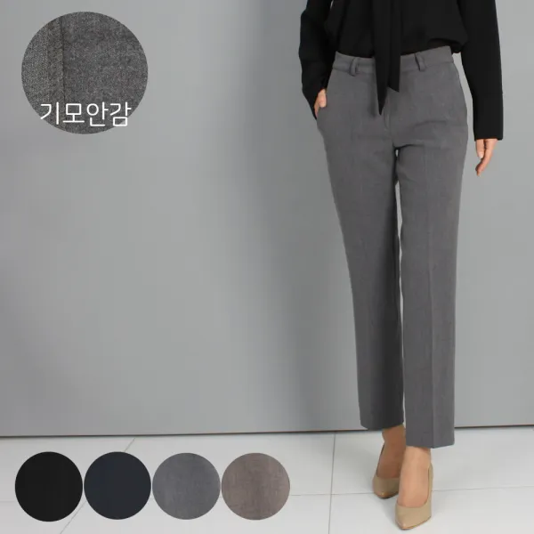 핑크팔레트 여성 따뜻한 기모 슬랙스 정장바지 겨울 팬츠