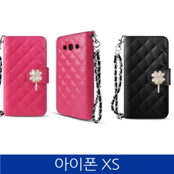 덕&컴 [아이폰XS. 비쥬 클로버 큐빅 폰케이스 iPhoneXS]젤리케이스 하드케이스