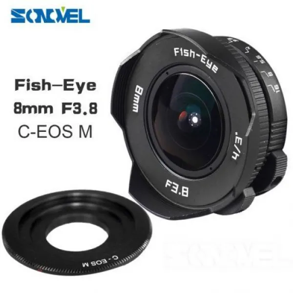 [해외] ZOOM LENS MODEL NO 8MM F3.8 FISHEYE 구경 최 배율 0.160 초점 거리 8MM, 캐논