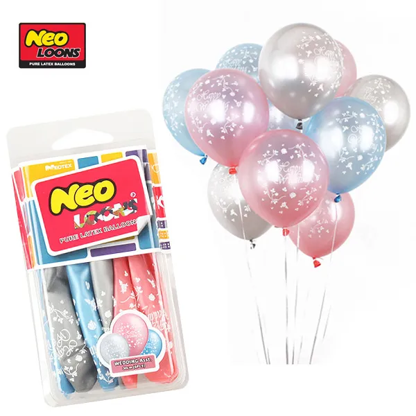 라운드 고무풍선 웨딩혼합 6pcs X5개 생일파티 행사용, 단일상품