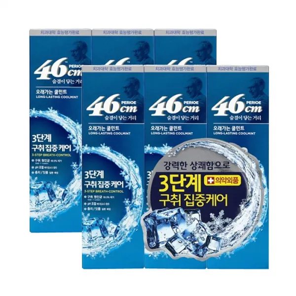 페리오 46cm 롱래스팅 쿨민트 치약, 100g, 6개