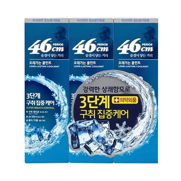 페리오 46cm 롱래스팅 쿨민트 치약, 100g, 3개