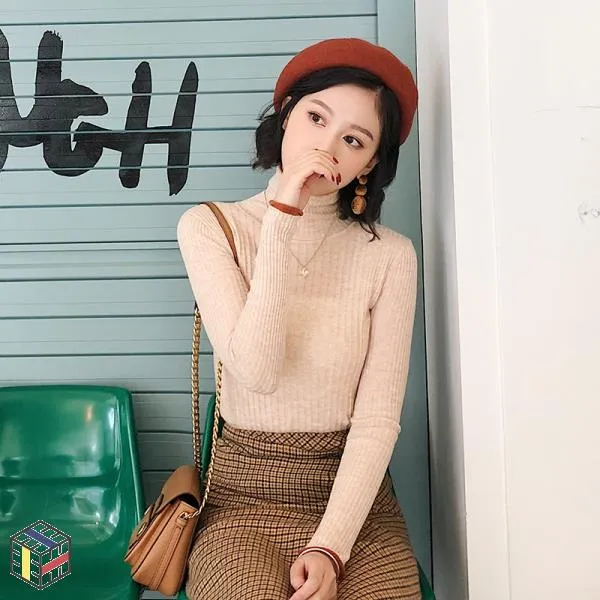 니트 나팔 소매 여성 nanastore 가을과 겨울 슬림 셔츠 스팟을 바