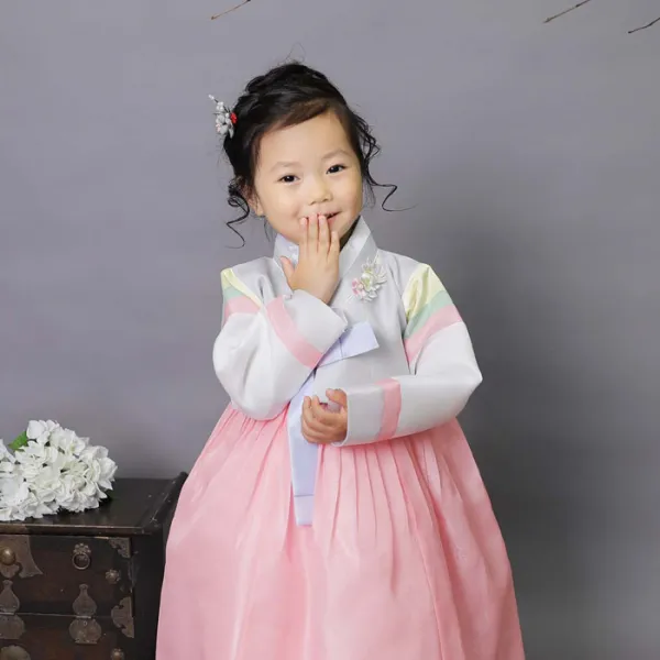 아가명주 아동한복 청초한달빛 여아한복 돌복
