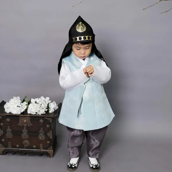 아가명주 아동한복 한울도령 남아한복 돌복