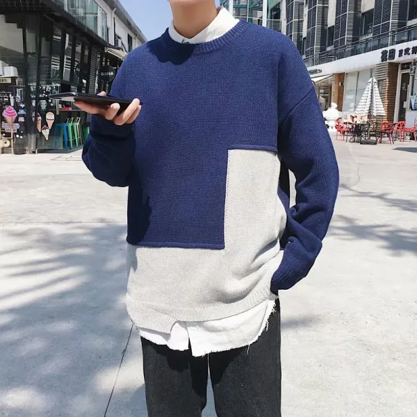 Qterra 특허브랜드 니트 스웨터 맨투맨 긴팔 라운드 티셔츠 빅사이즈 Am1217 Aw35