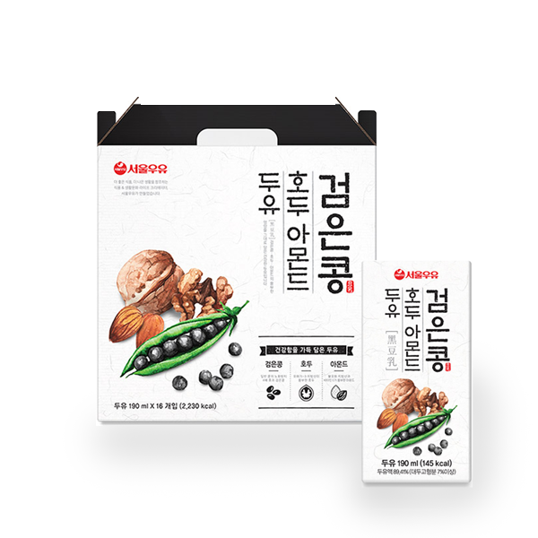 서울우유 검은콩호두아몬드 두유 190ml.유통기한 6월30일 40팩