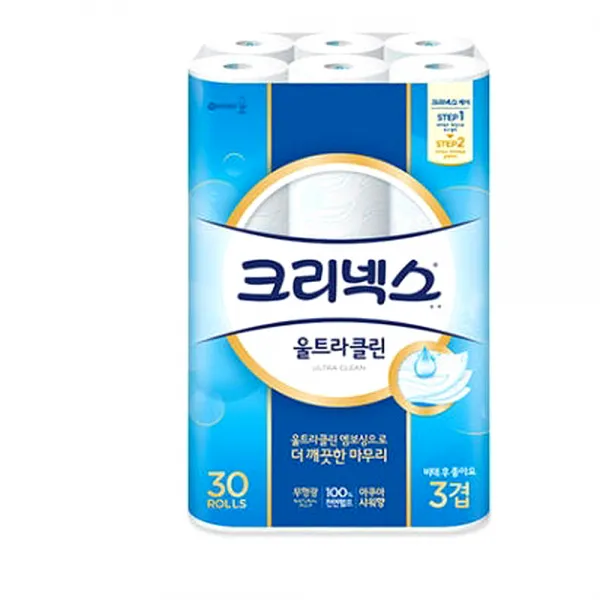유한킴벌리 크리넥스 울트라 클린 3겹 27m 30롤 3팩 단품