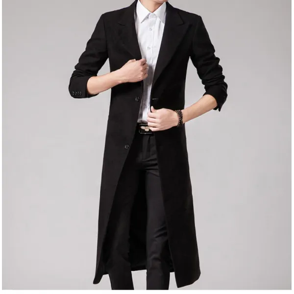 남성 롱 자켓 싱글 모직 코트 기본 빅사이즈 Abq3d2p
