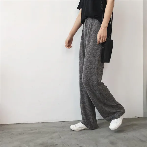 여성 니트 와이드 팬츠 밴딩 빅사이즈 가을 Abxhqhb