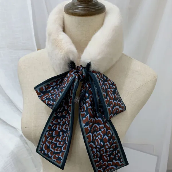  위드기프트 밍크퍼 트윌리 머플러 목도리 스카프 퍼