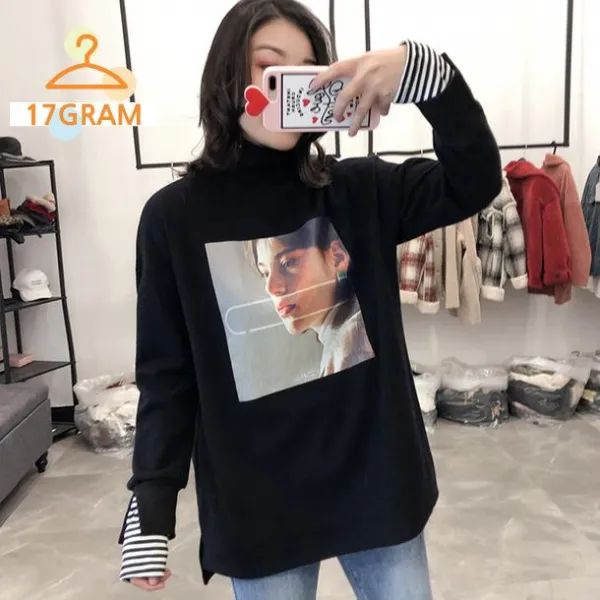 일상코디티셔츠 유럽 역 겨울 New 유럽화물 두 넥 긴 소매