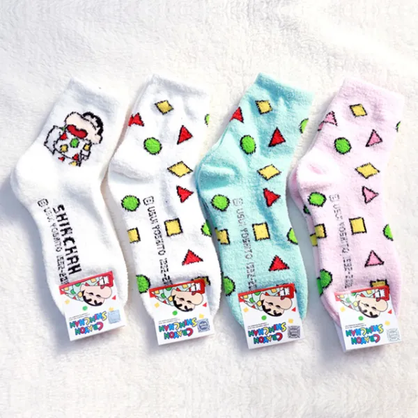 스타일헤이즈 짱구파자마수면 수면양말 짱구양말 캐릭터양말 라이센스 중목 여자 여성 패션