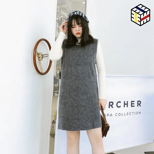 원피스 조끼 겨울 이라크 지방 자매 Mm의 우수한 제품 얇은 니트 스커트