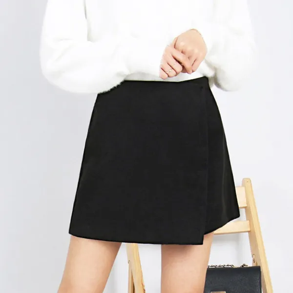 에이스하트 여성 겨울 랩스커트 로제밴딩치마바지 기모 빅사이즈 스커트 반바지