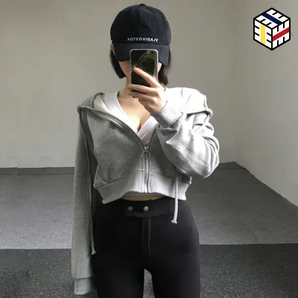 맨투맨 후드 집업 여성 국가 스트릿 시위 허리 지퍼 스웨터