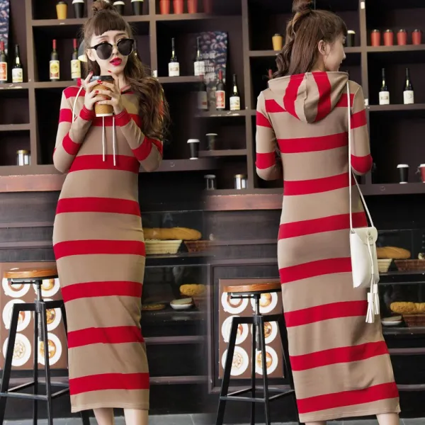 Qterra 산타 여성 후드 티셔츠 기모 롱 섹시 원피스 슬림 라인 Aw1221 Ag45