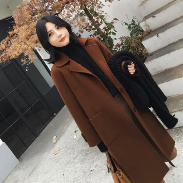 Qterra 특허브랜드 빅사이즈 여성의류 모직코트 루즈핏 클래식 야상