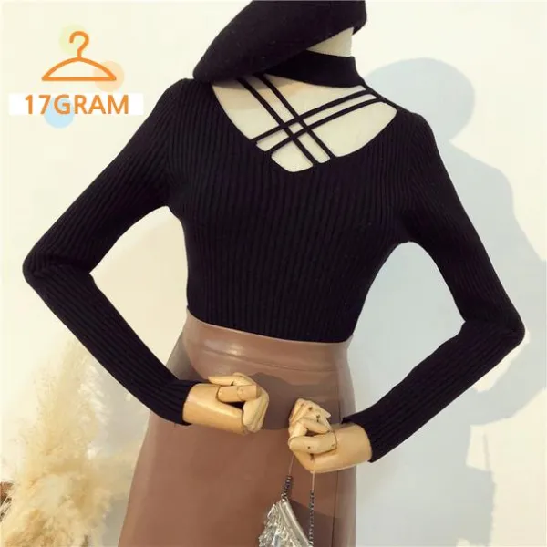 티셔츠 겨울 New 패션 슬림 긴팔 걸려 반 높이 스웨터 스웨터