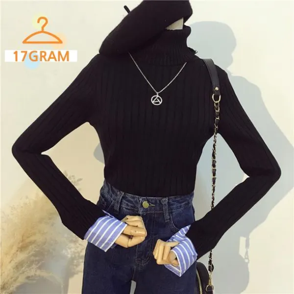 최다티셔츠 겨울 New 오버핏 긴 소매 두 분할 터틀넥 스웨터