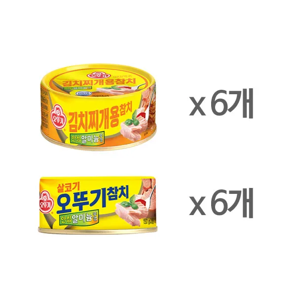  오뚜기 김치찌개용 참치 150g X6 + 오뚜기 참치 150g X6 단품