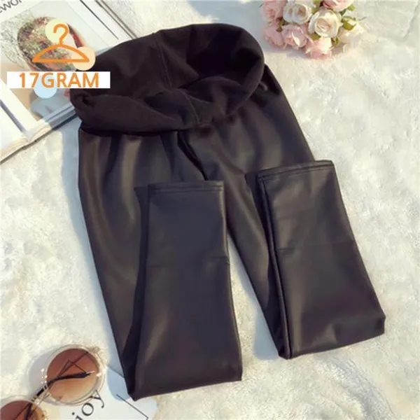 겨울 착용 New 얇은 마른 검은 피트 바지 외부 마모 가죽