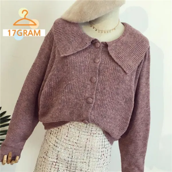 일상티셔츠 겨울 New 학생 오버핏 인형 긴 소매 니트 재킷