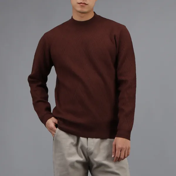 티모아스 남자 사선 반폴라 니트