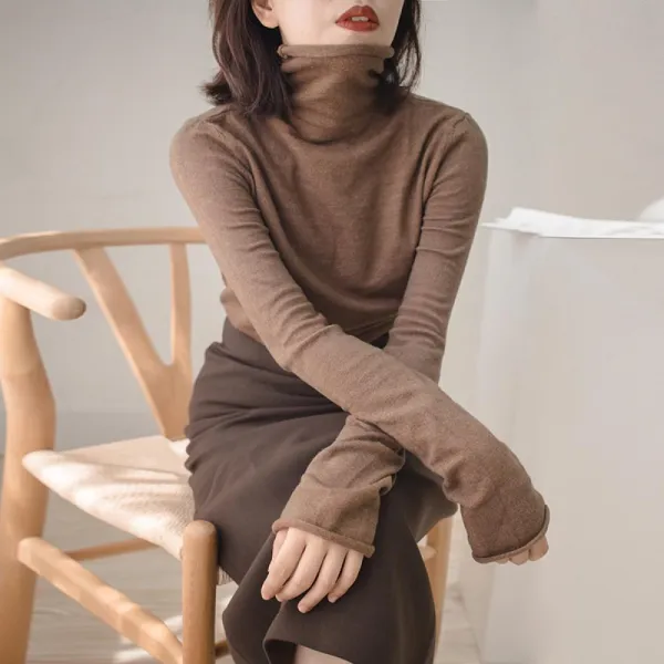 A겨울 여성 니트 스웨터 빅사이즈 폴라 907 Ajh43xn