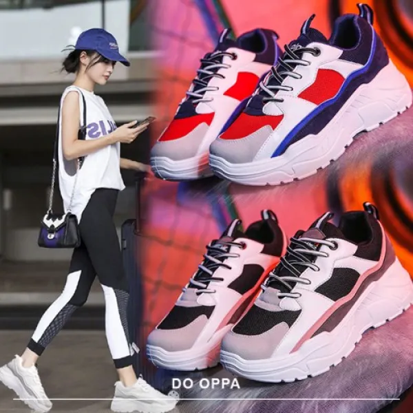 도오빠 여성 운동화 키높이 패션 캐주얼 학생 신발 편안한 조깅 런닝 겨울 봄