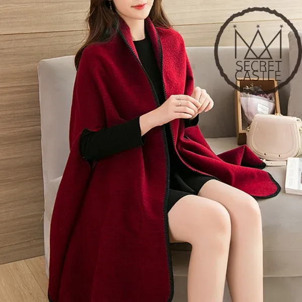 비밀의성 여자 패턴 숄 가디건 어깨숄 망토 케이프