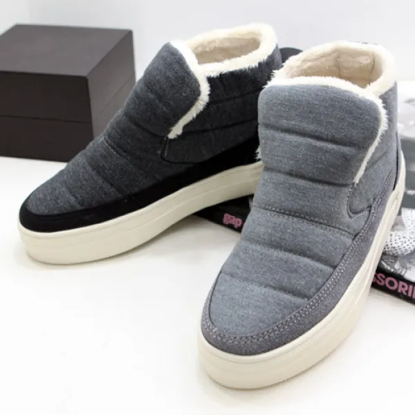 신신고 국내산 여성 겨울 방한화 하이탑 패딩 부츠 털신발 여자 퍼 키높이 스니커즈 굽 3.5cm 슈트