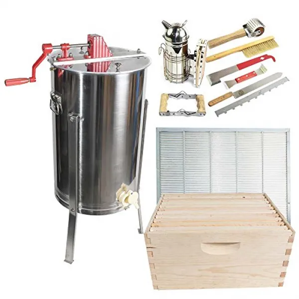 Goodland Bee Supply 2 Frame Honey Extractor 2 개의 완전한 슈퍼 두드러기 및 프레임 및 완벽한 양
