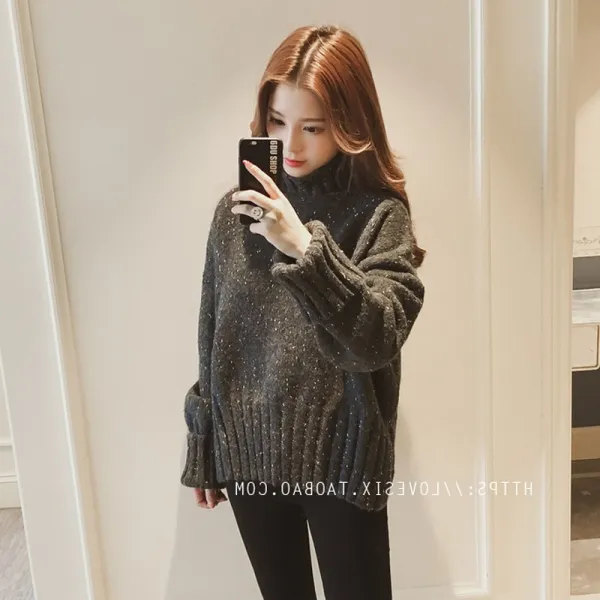 Zoneshop 여성니트폴라티 스웨터 루즈핏 겨울 2019 빨간옷x1 578121943175_w12p