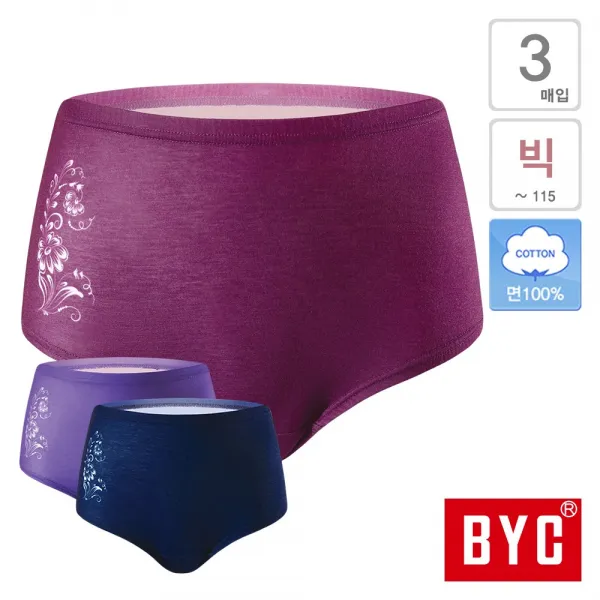 Byc 여성 순면 맥시 삼각 팬티 세트 3매입 Byx0133 아이앤유샵