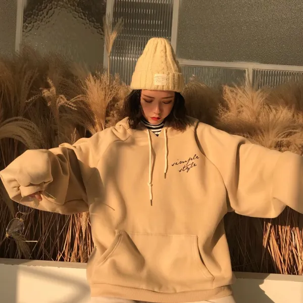 쇼핑하자 여성 편한 느슨한 레터링 오버핏 데일리 티셔츠 후드티oo15 582775276765