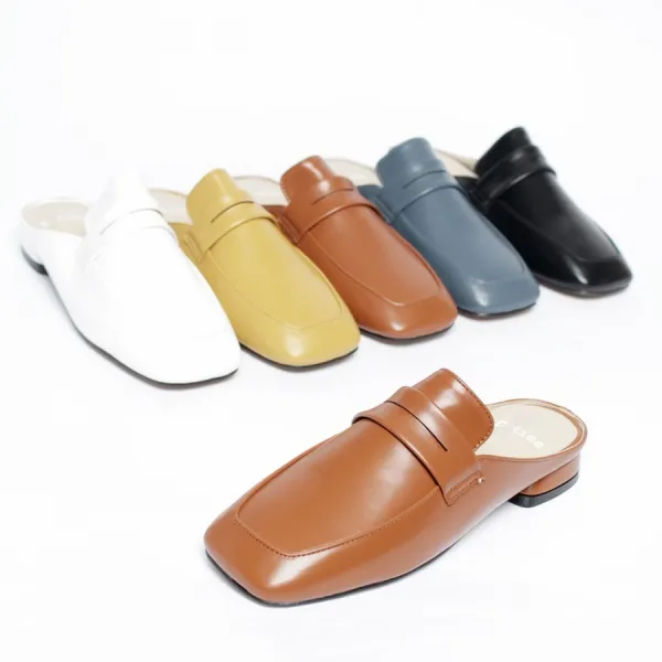 ISHOES [이저마켓] 블로퍼슈즈 사각코 안경잡이 2cm 여성블로