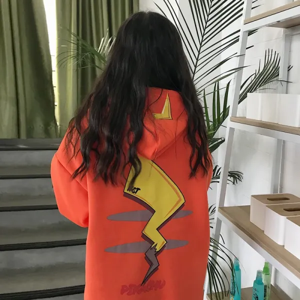 쇼핑하자 여성 편한 피카츄 캐릭터 오버핏 데일리 티셔츠 후드티ll8 582612886124