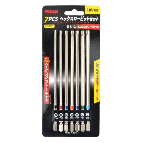 KB3734534 비트셋트-별(홀형) 7pcs BESTO-충전악세서리 B-TS07L T10~40 전장150mm 1 EA