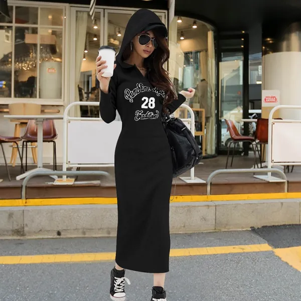 쇼핑하자 여성 필수템 롱 슬림핏 기모 후드 스웨터 후드원피스AA2 577017102937_pEnJ