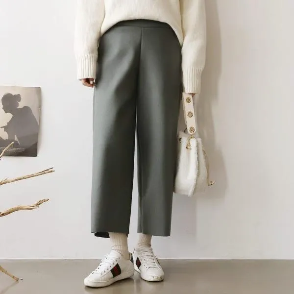 울혼방겨울팬츠 1019532 BOTTOM 모직 울팬츠 Chestnutbrown 밤색 Beige 블랙 Black 베이지 아이보리