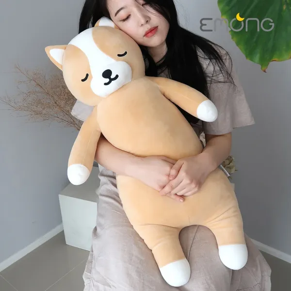 이몽 찹쌀떡 인형 롱바디필로우-찹쌀개 누렁이 찹찹판다 랫서 애착인형 선물, 누렁이 80cm