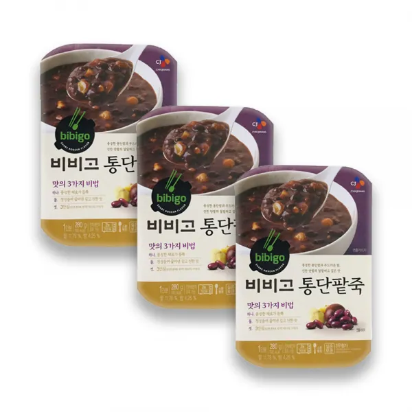 백설 비비고 통단팥죽 280g, 3개
