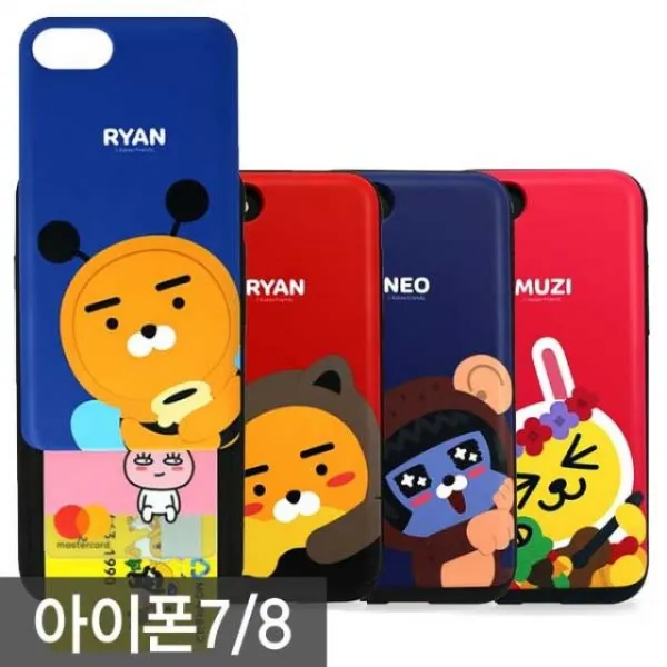 아이폰7/8 카카오프렌즈 코스튬 카드 슬라이드 케이스 Iphone7/8 무지 1